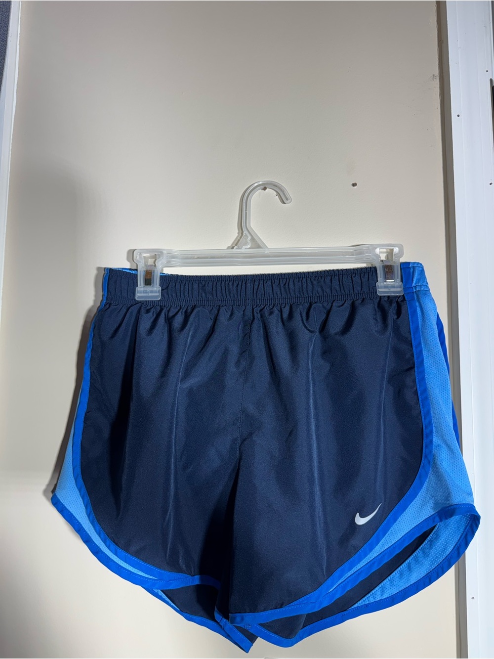 Nike Dry Fit Navy Light & Royal Blue Athletic Running Shorts Womens Medium